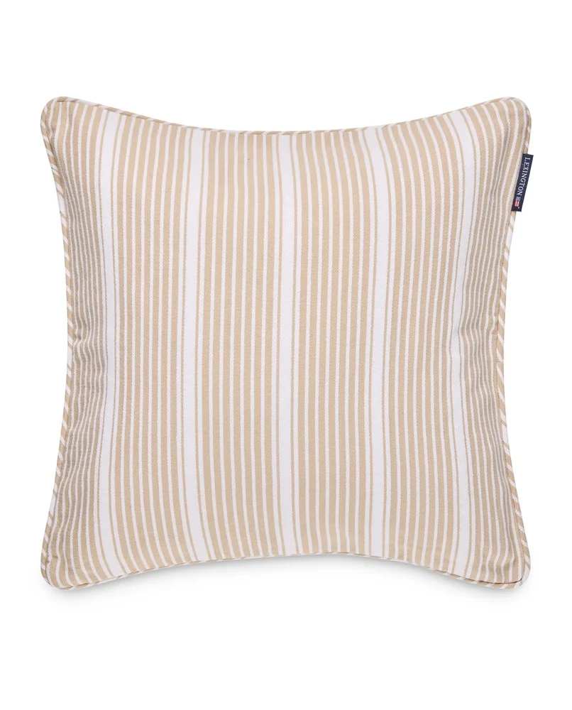 Lexington Icons Classic Randigt Kuddfodral Ekologisk Bomull Beige/Vitt