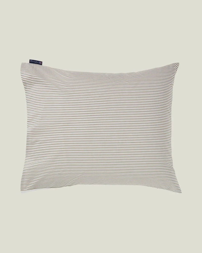 Lexington Randigt Påslakanset Bomulls Percale Oliv/White