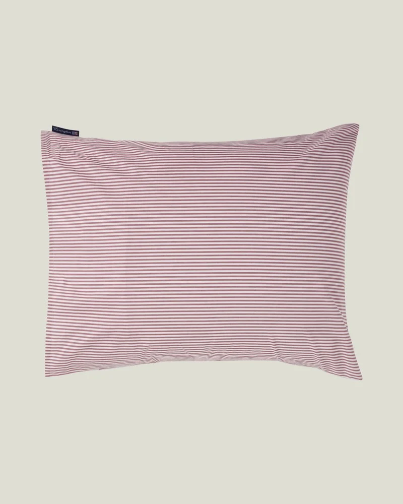 Lexington Randigt Påslakanset Bomulls Percale Fig/White