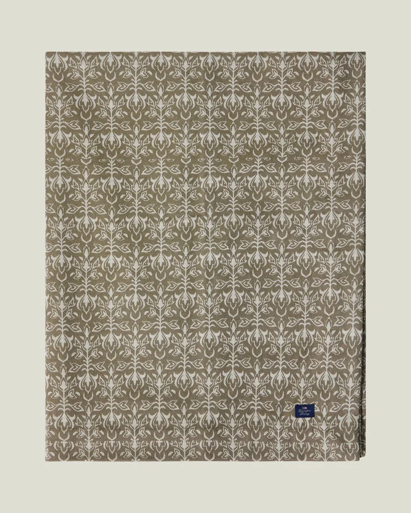 Lexington Duk Ornament Jacquard Bomull Beige/Mörk Olivgrön