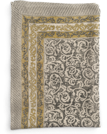Chamois Linne Duk Ornamental Grey & Ochre