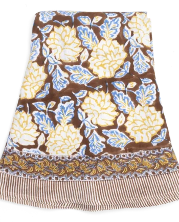 Chamois Linne Duk Rund Dahlia Brown & Blue