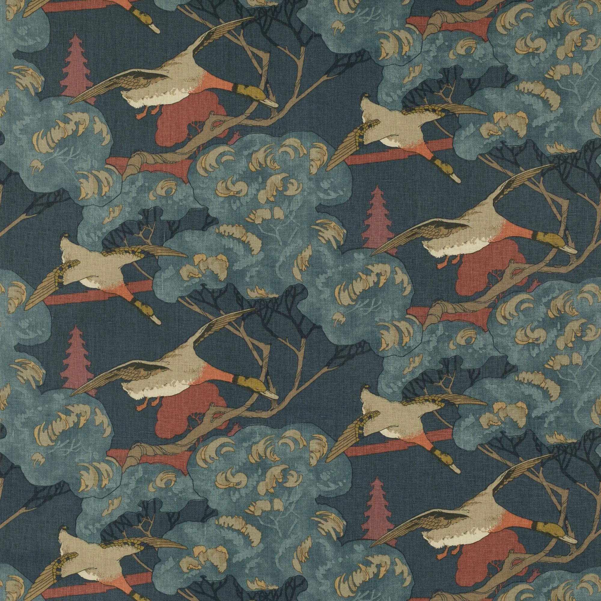 Mulberry Kuddfodral Flying Ducks Red/Blue