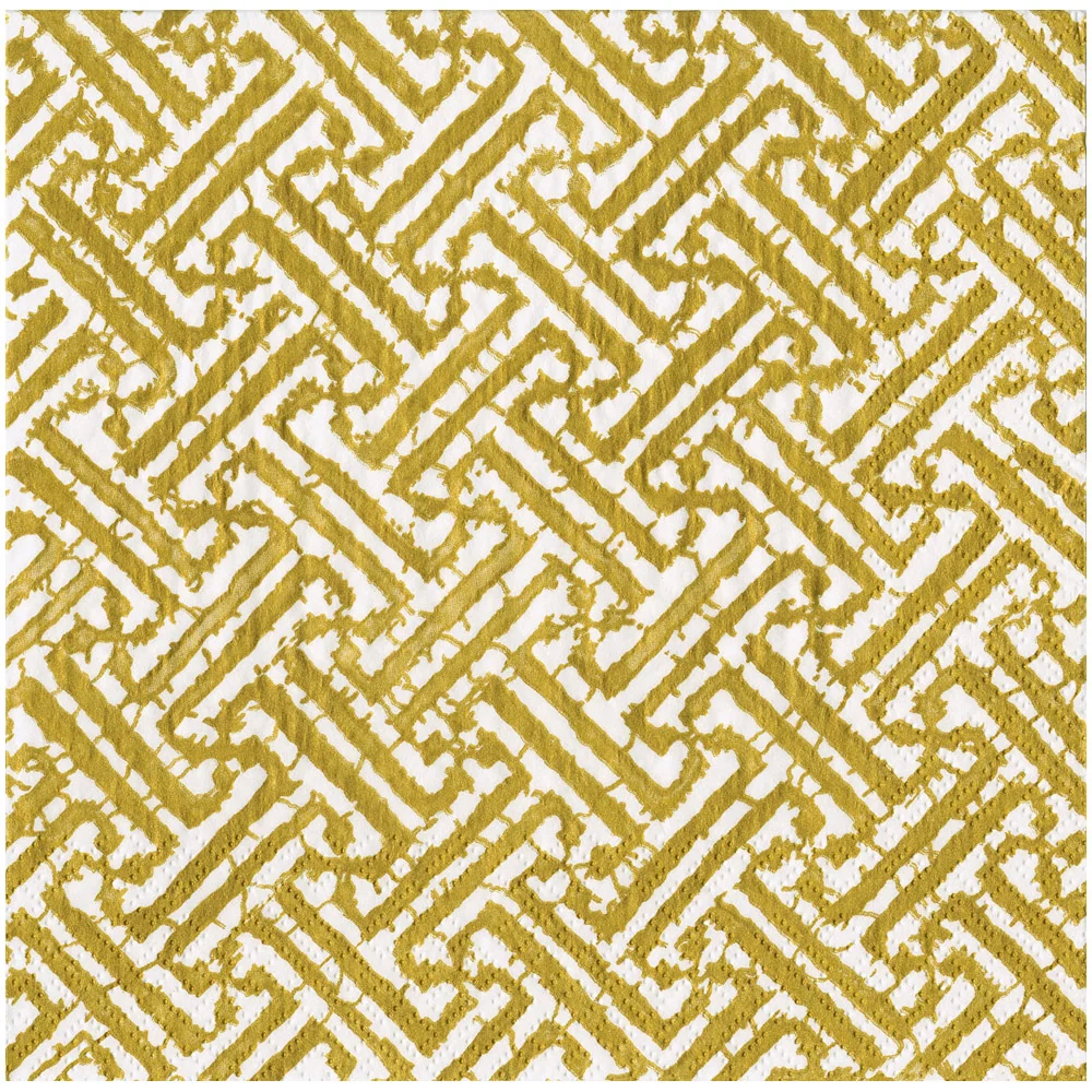 Caspari Servetter Fretwork Gold