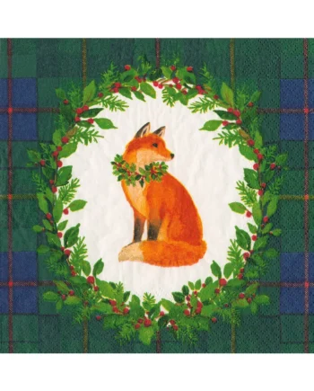 Caspari Servett Tartan Fox Blue/Green