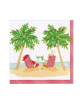 Caspari Servetter Santa´s Vacation