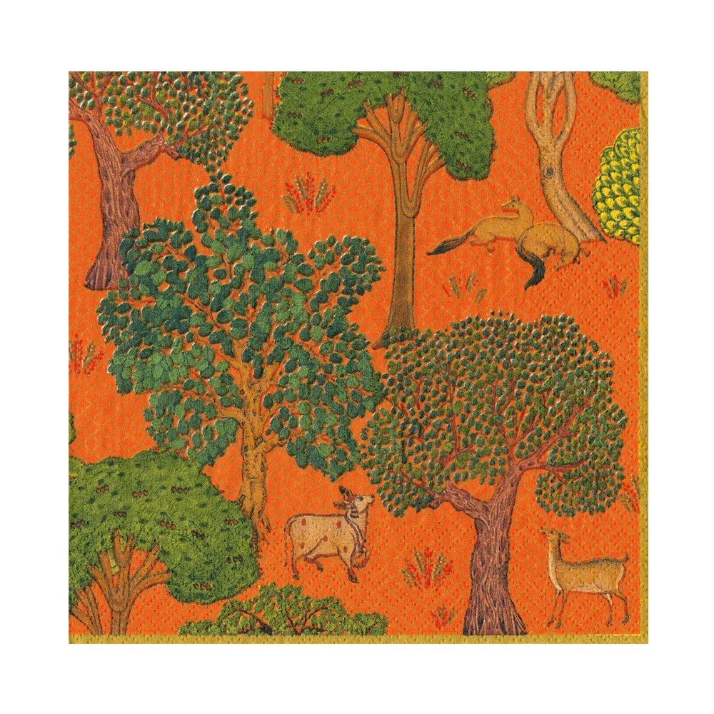 Caspari Servett Arcadian Forset Orange