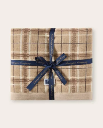 Lexington Rutiga Handdukar 2-pack Beige/Grå/Ljusbeige