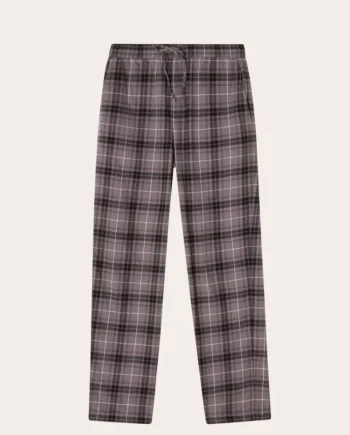Lexington Pyjamasbyxor Ekologisk Bomullsflanell Grå Rutig