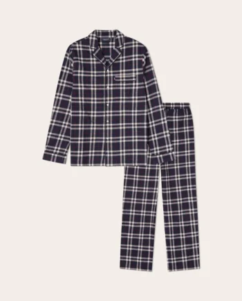 Lexington Pyjamasset Rutig Flanell Ekologisk Bomull Blå/Vit/röd