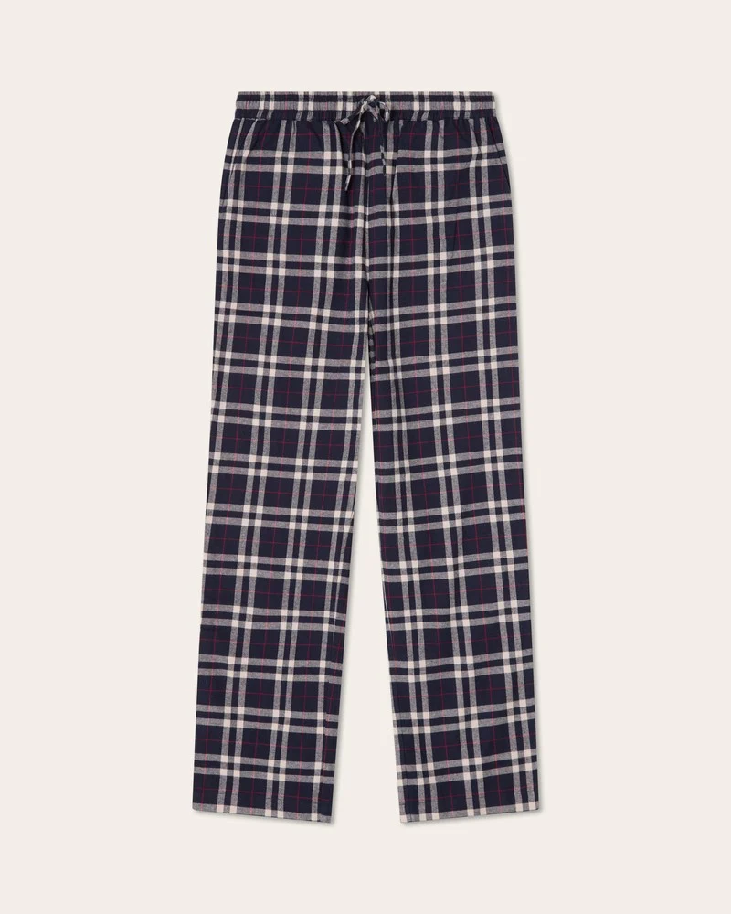 Lexington Pyjamasset Rutig Flanell Ekologisk Bomull Blå/Vit/röd